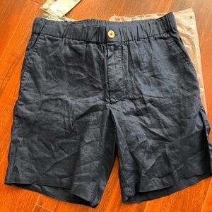 Quince Navy Women's Flat Front Shorts